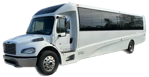 28 PASSENGER WHITE LUXURY PARTY BUS