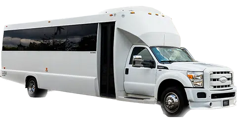 30 PASSENGER WHITE LUXURY LIMO BUS